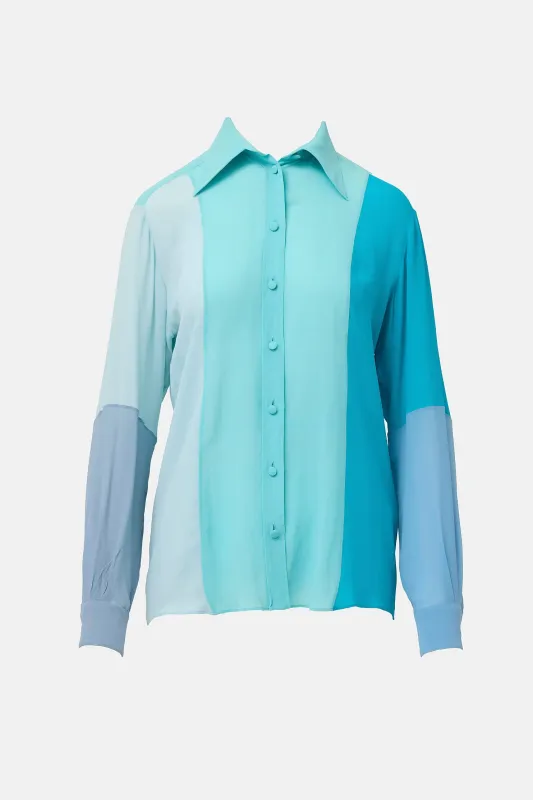 Silk Colour Block Shirt made by Dolce & Gabanna