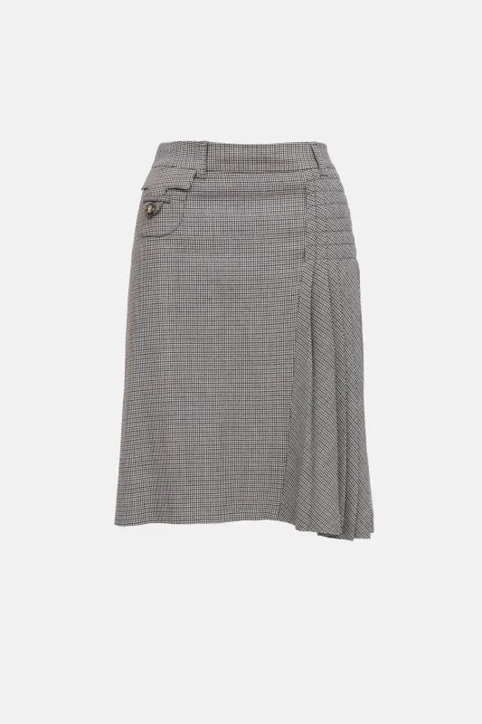 C. 2000's Houndstooth Midi Skirt made by Dolce & Gabanna