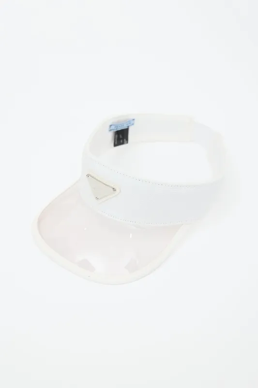 Canvas & PVC Logo Visor made by Prada