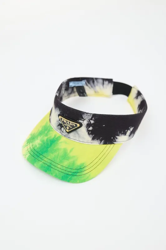 Canvas Tie Dye Logo Visor made by Prada