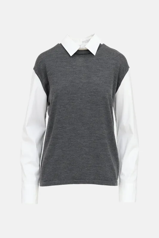 Layered Vest Shirt made by Brunello Cucinelli