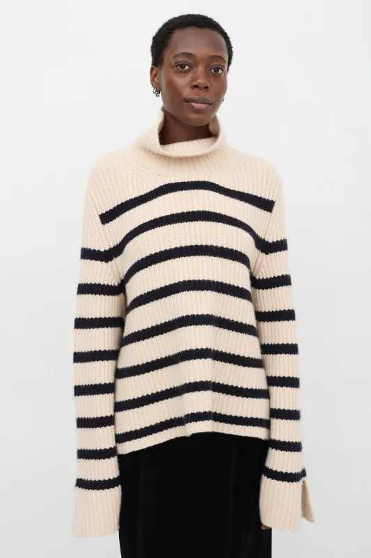 Cashmere Striped Marion Sweater made by KHAITE