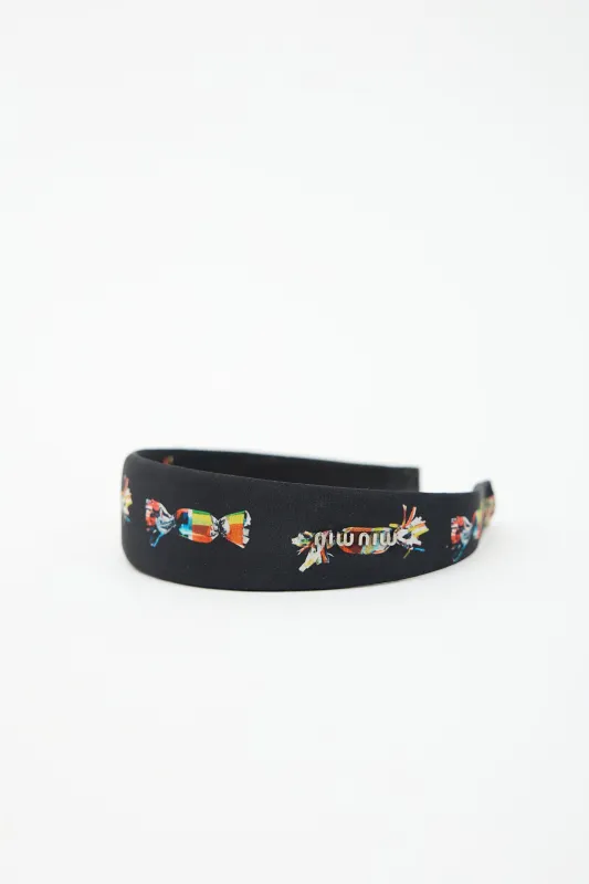 Printed Logo Headband made by Miu Miu