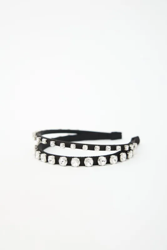 Satin Embellished Headband made by Miu Miu