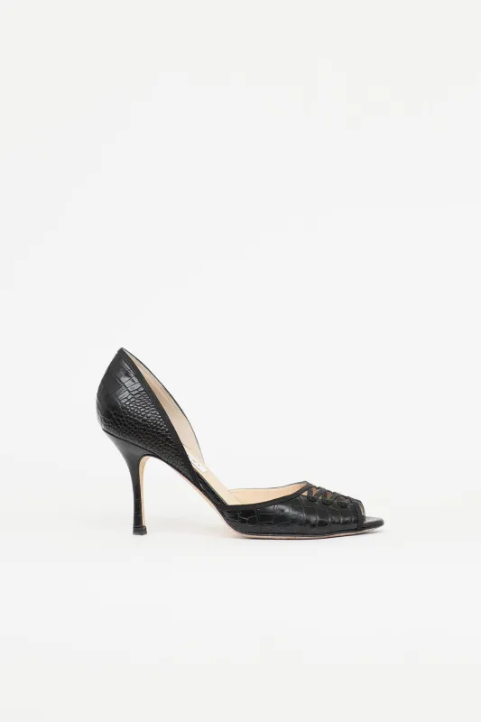 Embossed Peep Toe Pump made by Jimmy Choo