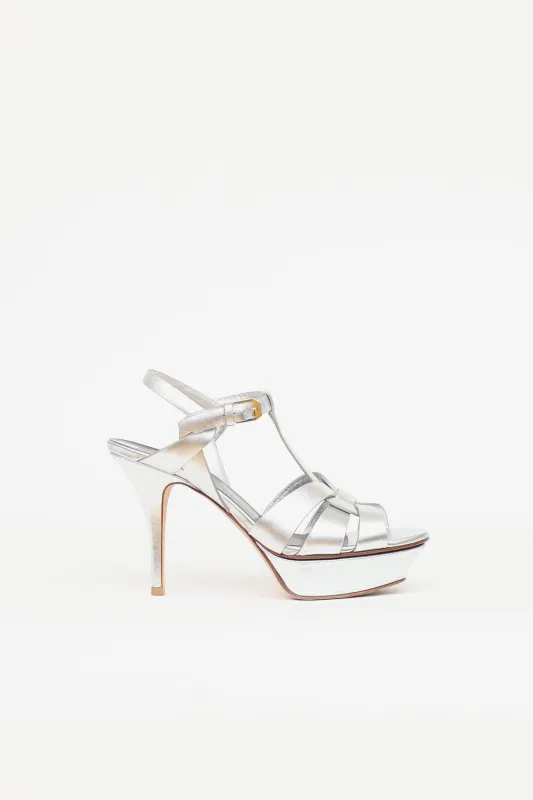 Metallic Tribute Sandal made by Yves Saint Laurent