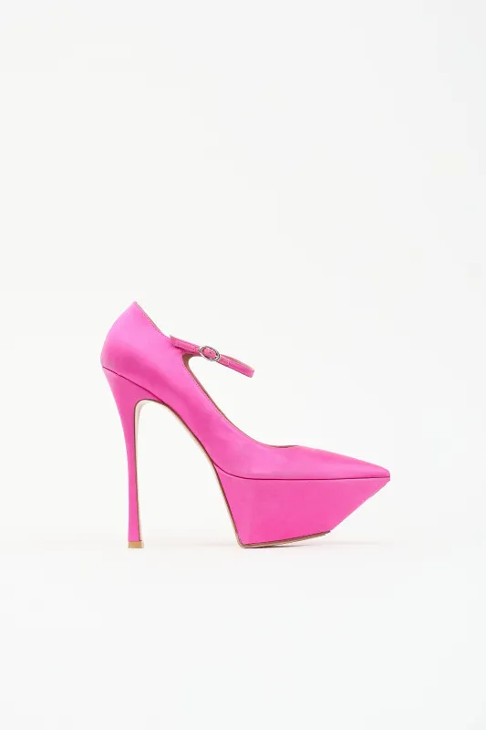 Satin Yigit Platform Heel made by Amina Muaddi