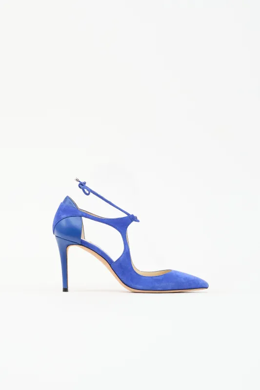 Suede & Leather Tie Heel made by Jimmy Choo