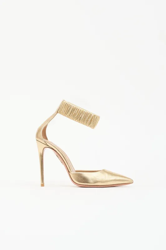 Metallic Leather Pointed Heel made by Aquazzura