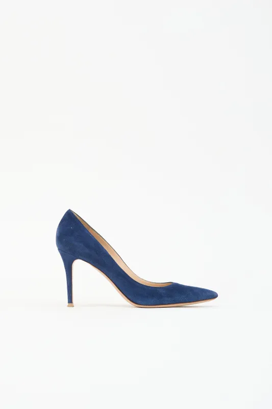 Suede Pointed Toe Pump made by Gianvito Rossi