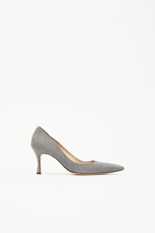 Suede Pointed Toe Pump made by Manolo Blahnik