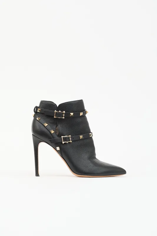 Leather Rockstud Ankle Boot made by Valentino