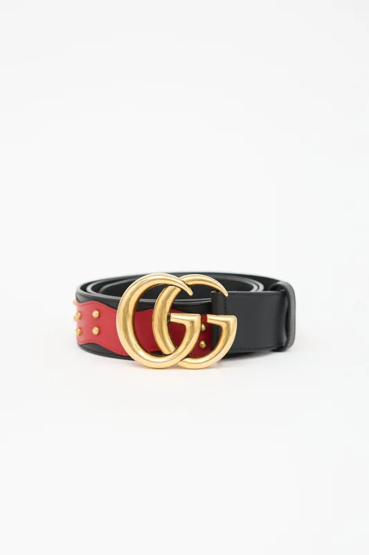 Leather Embellished GG Marmont Belt made by Gucci