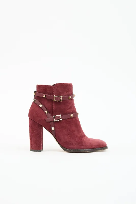 Suede Rockstud Ankle Boot made by Valentino