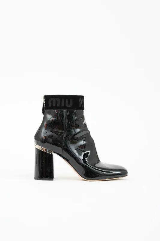Patent Logo Ankle Boot made by Miu Miu