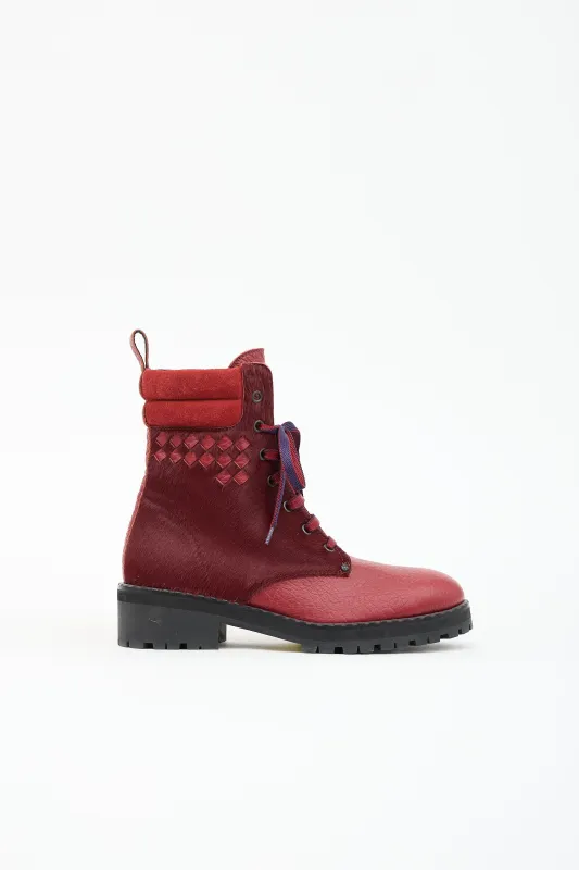 Leather Intrecciato Combat Boot made by Bottega Veneta