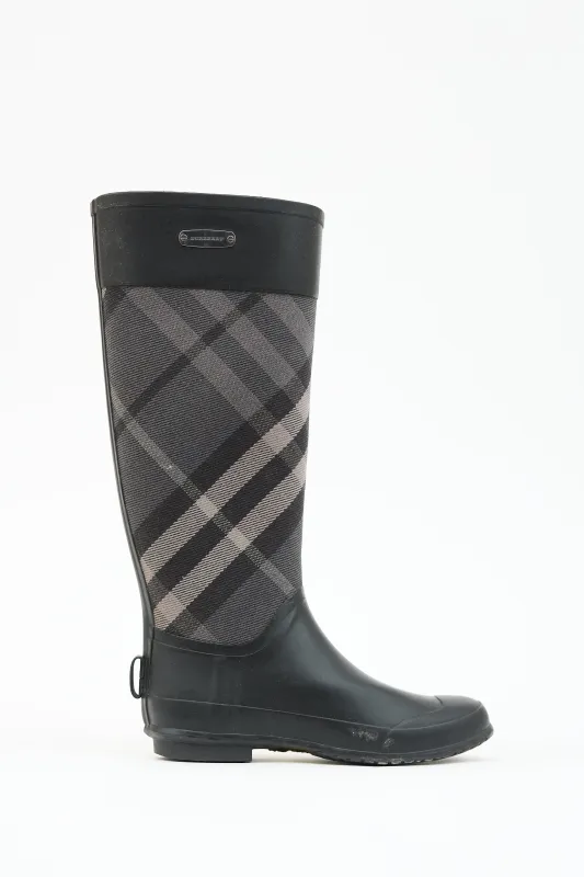 Rubber Check Rain Boot made by Burberry