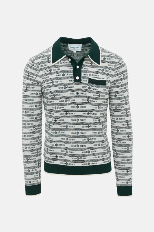 Merino Wool Jacquard Polo Shirt made by Casablanca