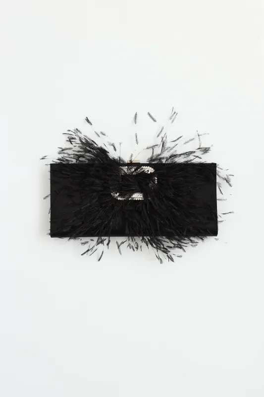 Satin Feather Clutch made by Roger Vivier