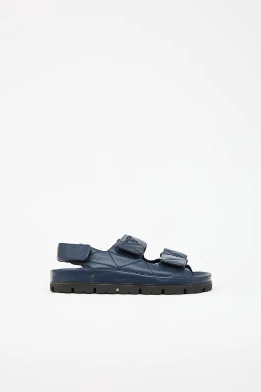 Quilted Leather Logo Sandal made by Prada