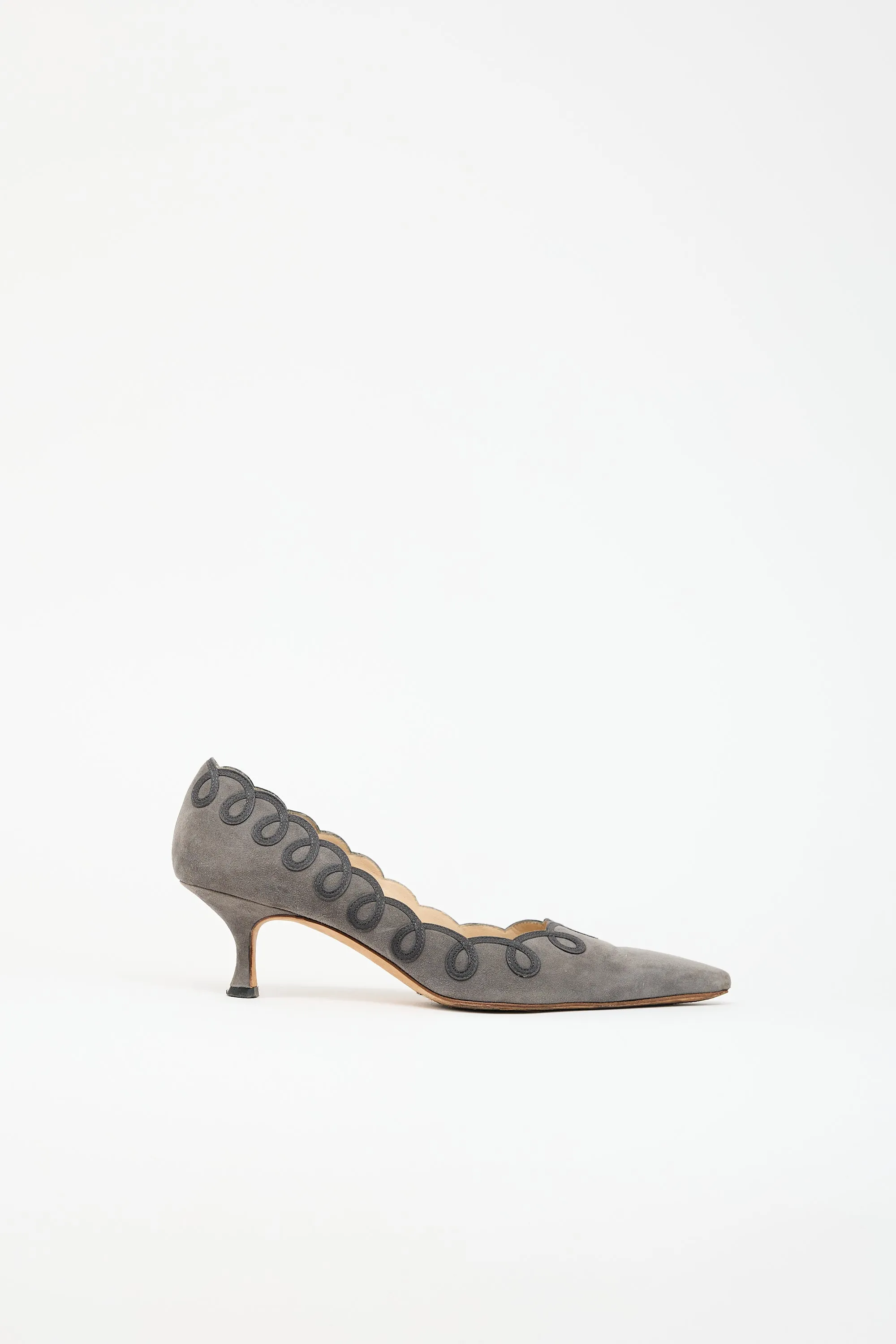 Suede Appliqué Pump sold by VSP Consignment