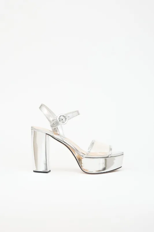 Metallic Leather Platform Sandal made by Prada