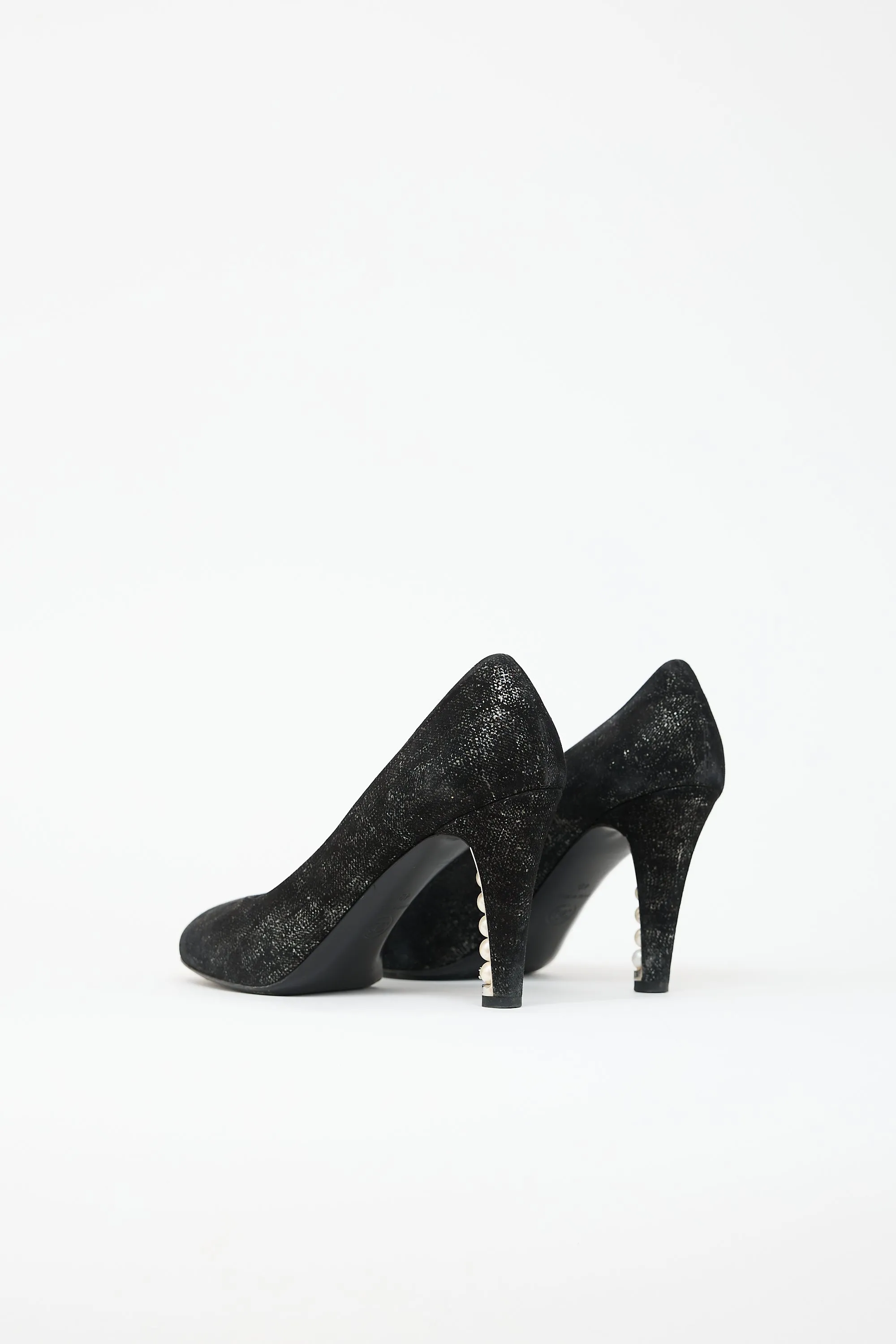 Suede Faux Pearl Pump sold by VSP Consignment product image thumbnail 4