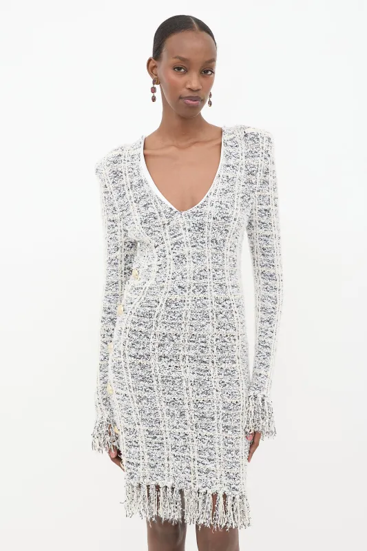 Tweed Knit Fringe Dress made by Balmain