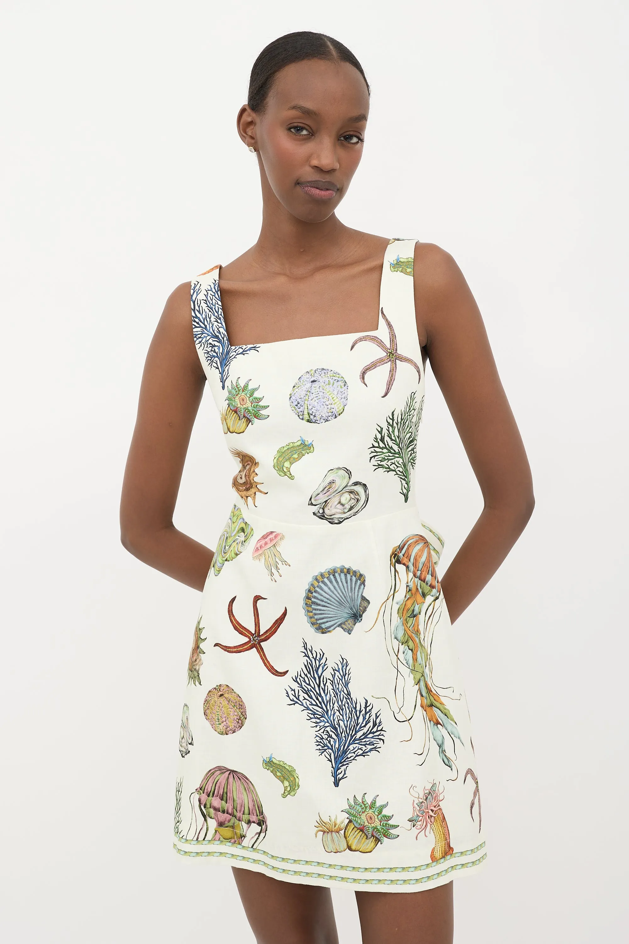 Linen Printed Mini Dress sold by VSP Consignment