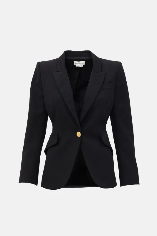 Wool Single Button Blazer made by Alexander McQueen
