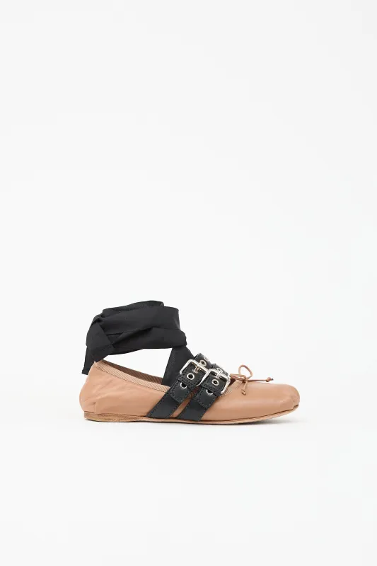Leather Ballerina Flat made by Miu Miu
