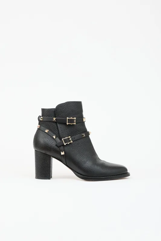 Leather Rockstud Ankle Boot made by Valentino