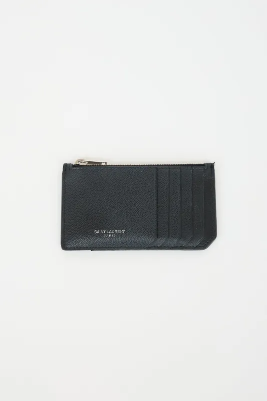 Grain De Poudre Leather Card Holder made by Yves Saint Laurent