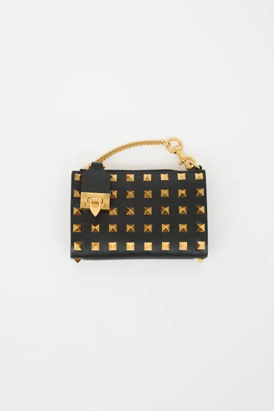 Leather Rockstud Zip Wallet made by Valentino