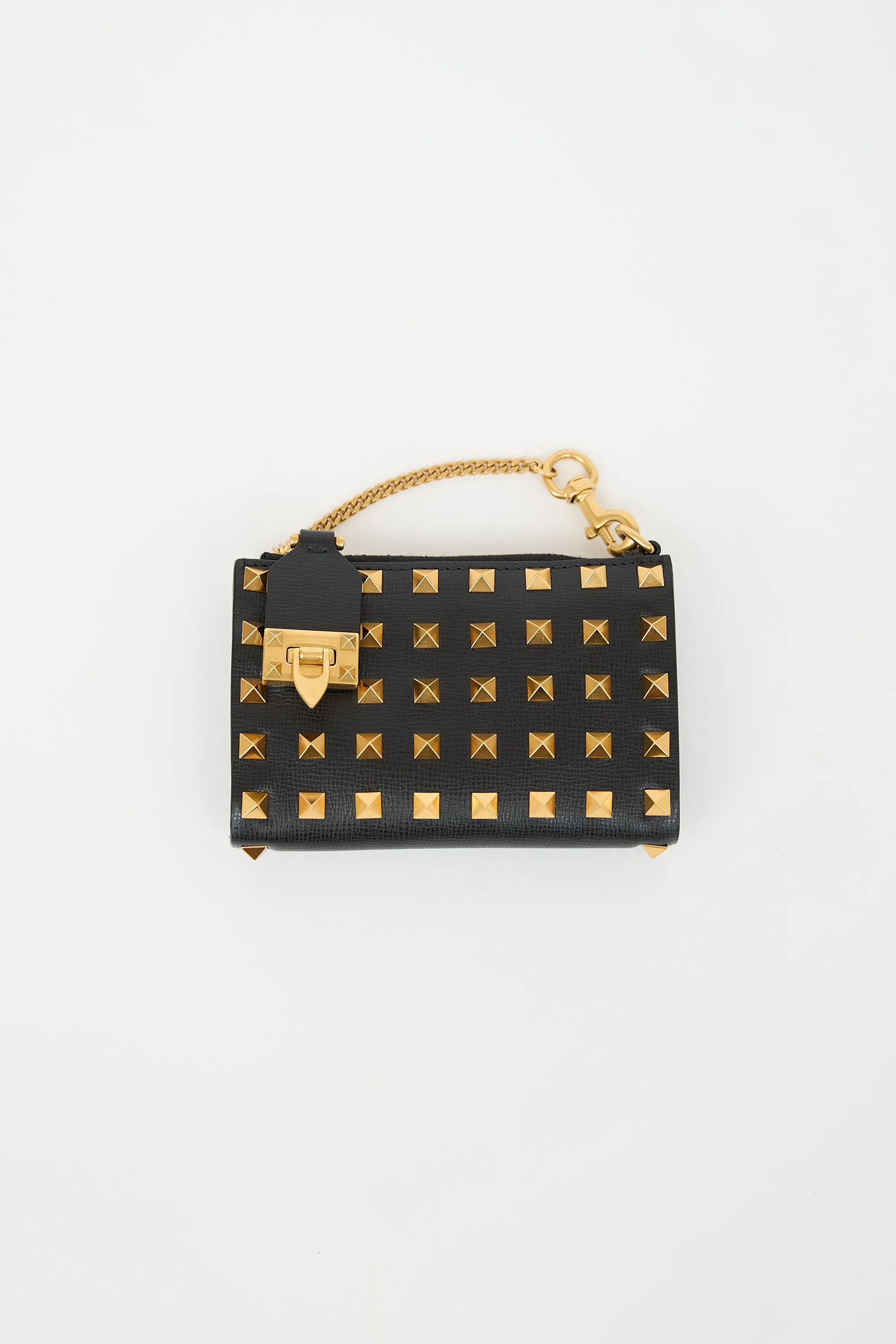 Leather Rockstud Zip Wallet sold by VSP Consignment