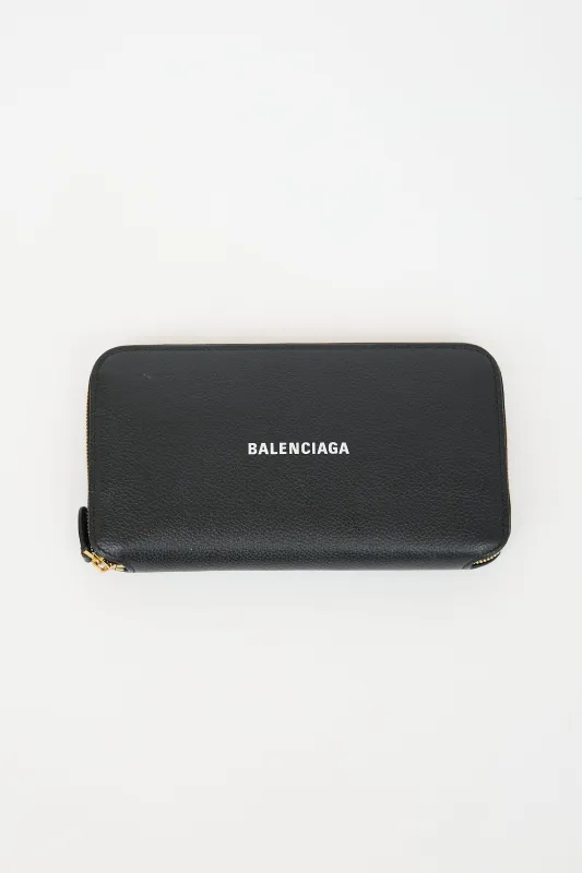 Leather Logo Zip Wallet made by Balenciaga