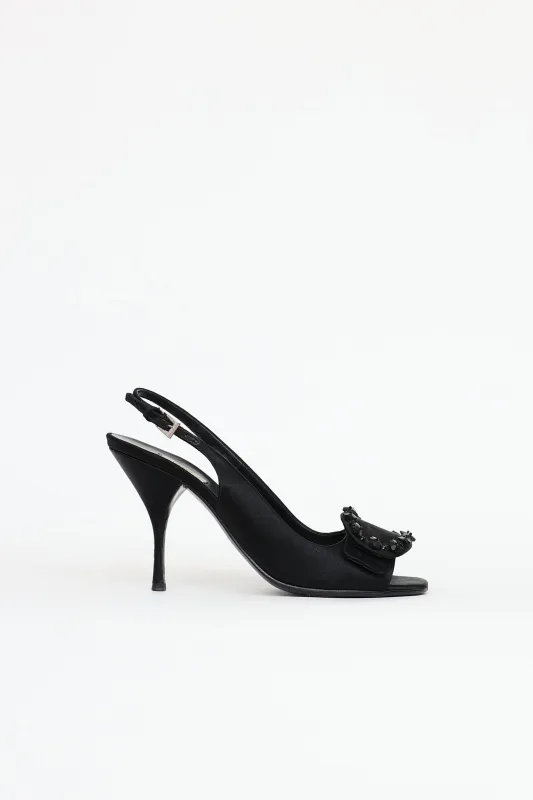 Satin Peep Toe Heel made by Prada
