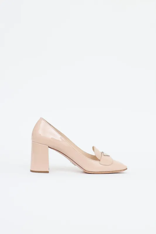 Patent Block Heel Pump made by Prada