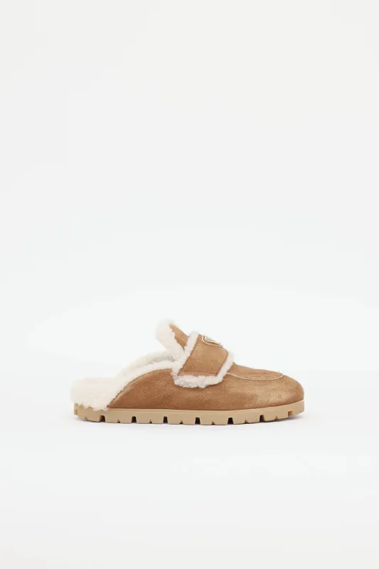 Shearling Logo Mule made by Prada