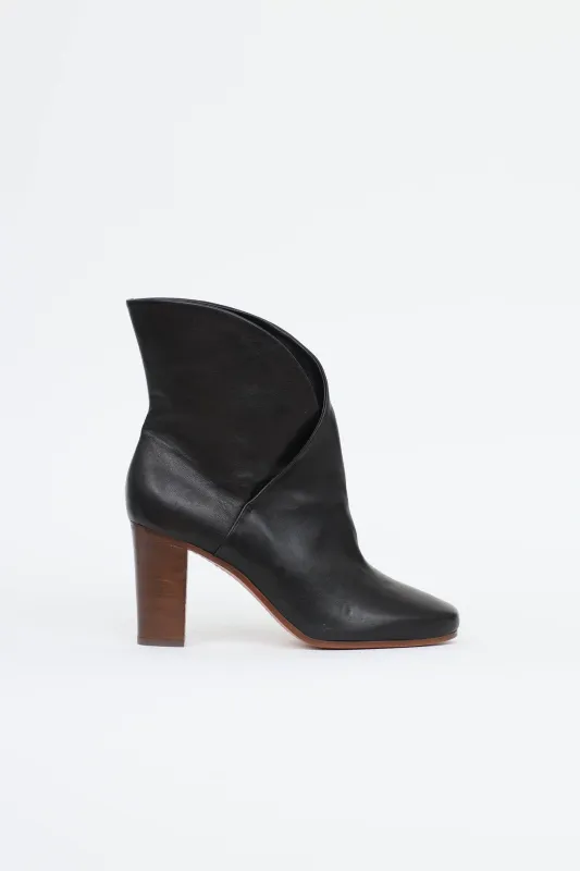 Leather Wrap Ankle Boot made by Celine