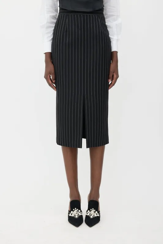 Wool Pinstripe Pencil Skirt made by Alexander McQueen