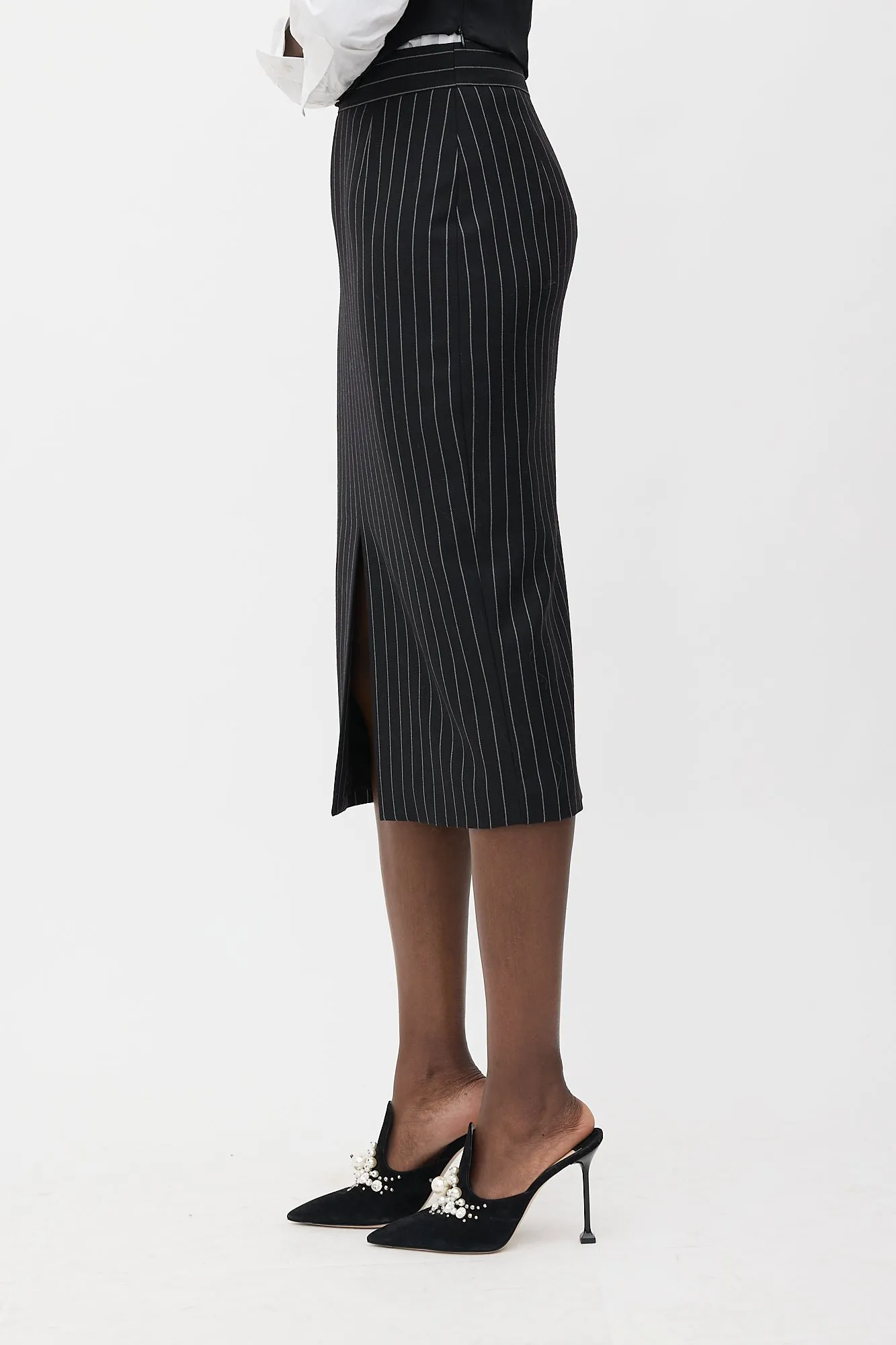 Wool Pinstripe Pencil Skirt sold by VSP Consignment product image thumbnail 3