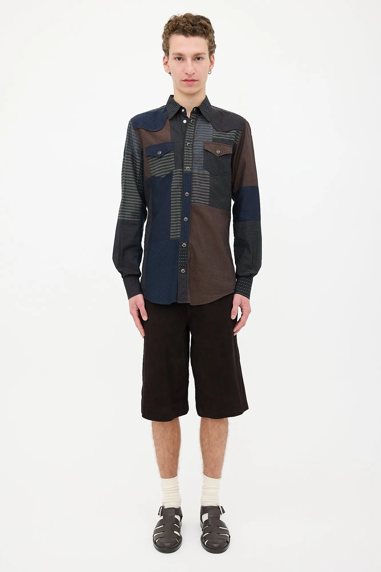 Gold Patchwork Shirt sold by VSP Consignment product image thumbnail 5
