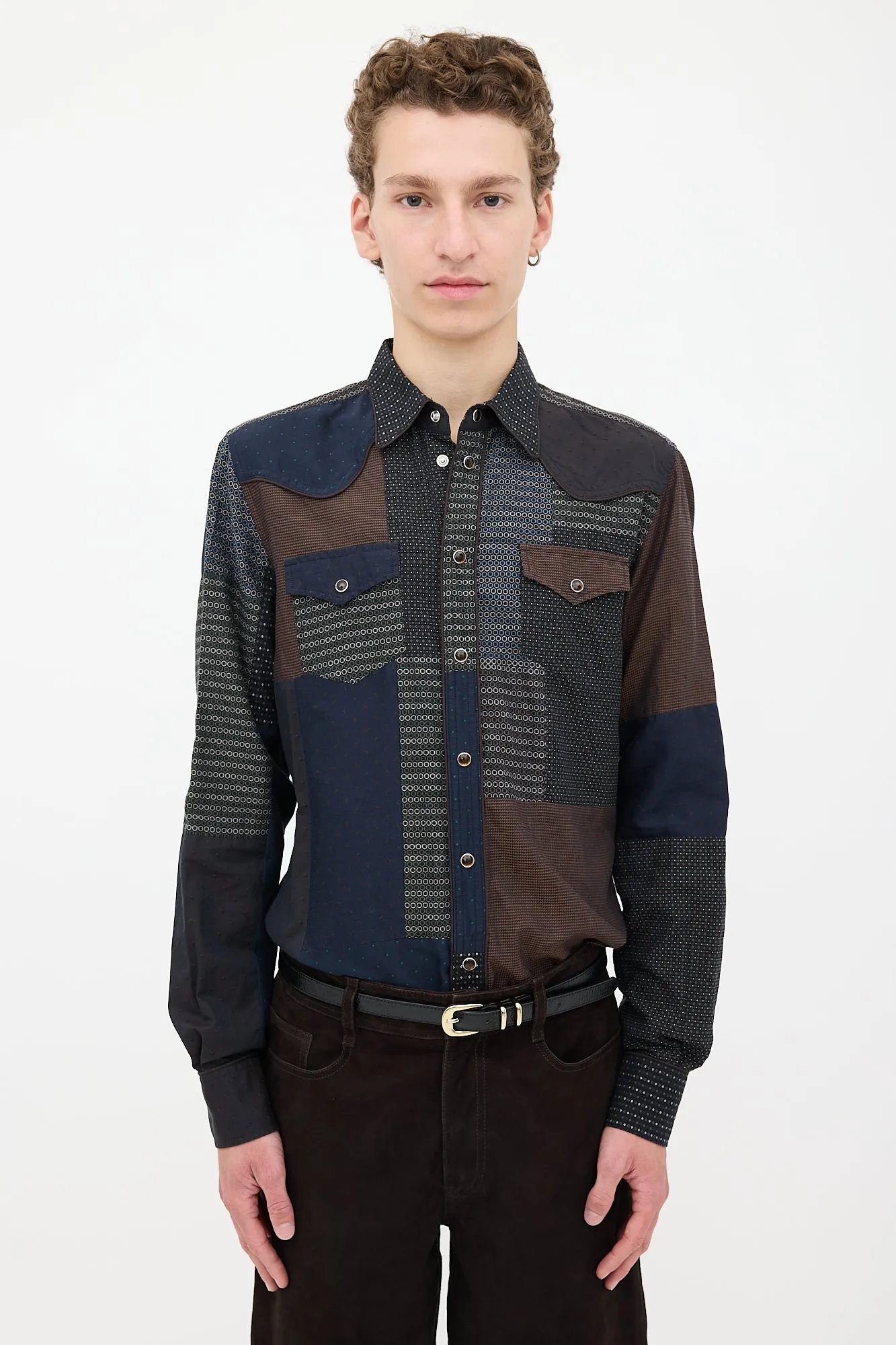 Gold Patchwork Shirt sold by VSP Consignment product image thumbnail 2