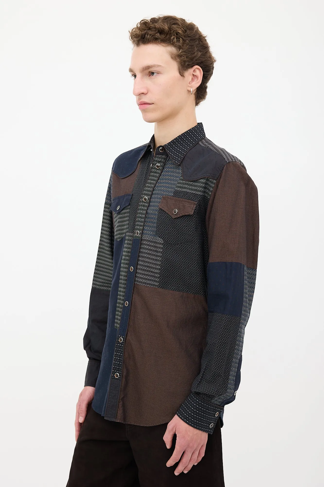 Gold Patchwork Shirt sold by VSP Consignment product image thumbnail 3