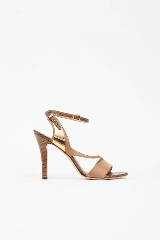 Embossed Leather Sandal made by Salvatore Ferragamo
