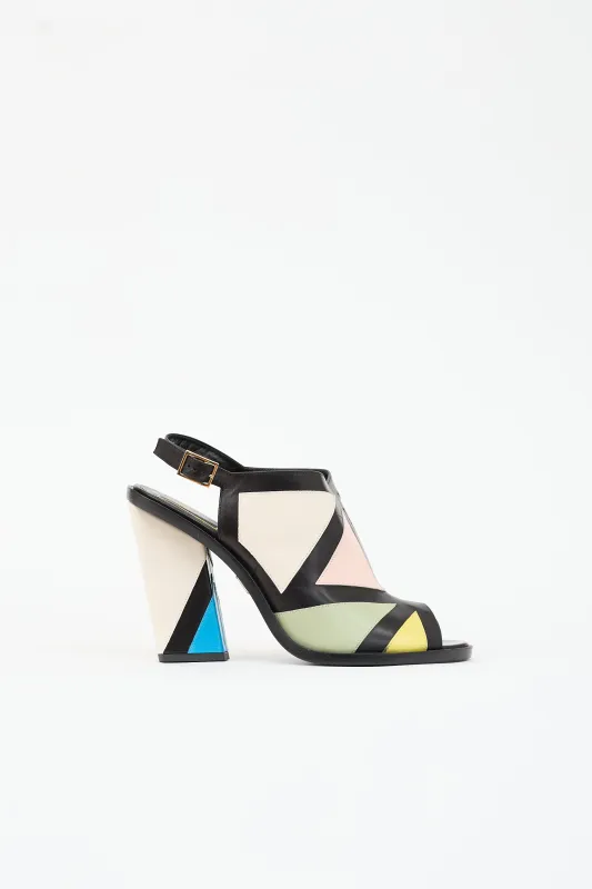 Leather Colour Block Heel made by Roger Vivier