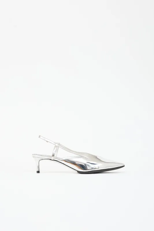 Metallic Leather Slingback Heel made by Givenchy