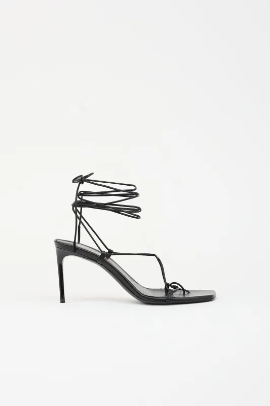 Leather Tie Sandal made by Yves Saint Laurent