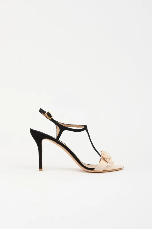 Suede Bow Sandal made by Salvatore Ferragamo
